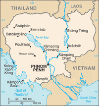 Kaart van Cambodja