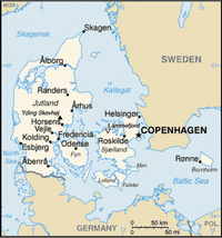 Kaart van Denemarken