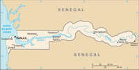 Kaart van Gambia