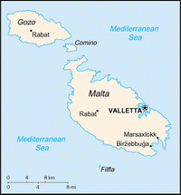Kaart van Malta