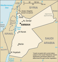 Kaart van Jordanië