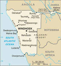 Kaart van Namibië