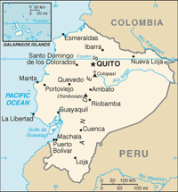 Kaart van Ecuador
