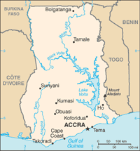 Kaart van Ghana