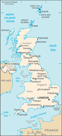 Kaart van Engeland