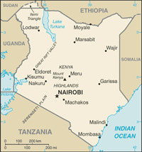 Kaart van Kenia
