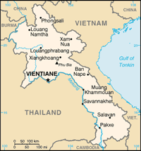 Kaart van Laos